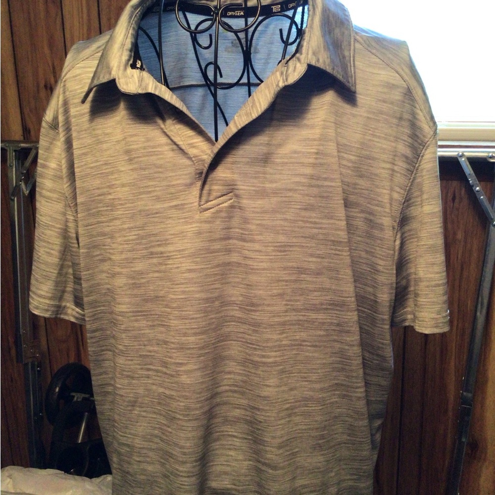 Tek Gear Gray Polo Shirt Casual Knit